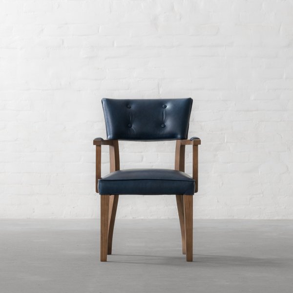 MILTON LEATHER DINING CHAIR - WITH ARMS 1